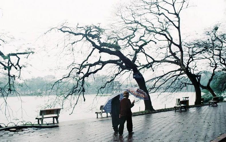 Ảnh mùa đông Hà Nội mưa phùn