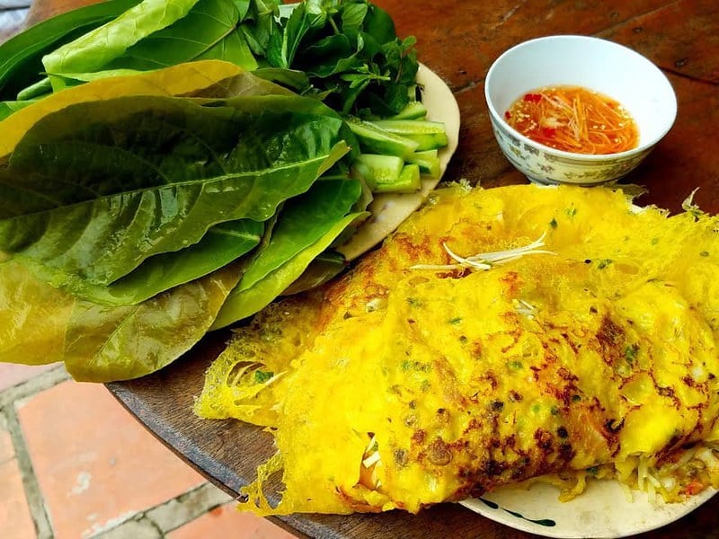 Rau lá cách ăn bánh xèo