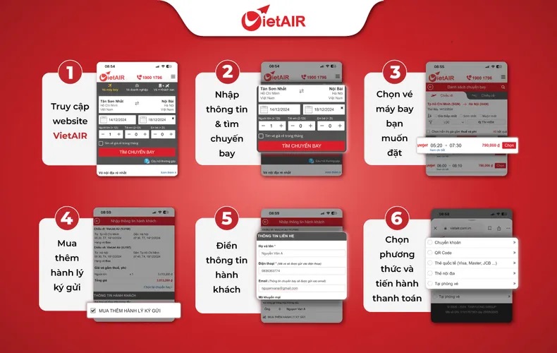 quy trinh đặt vé máy bay