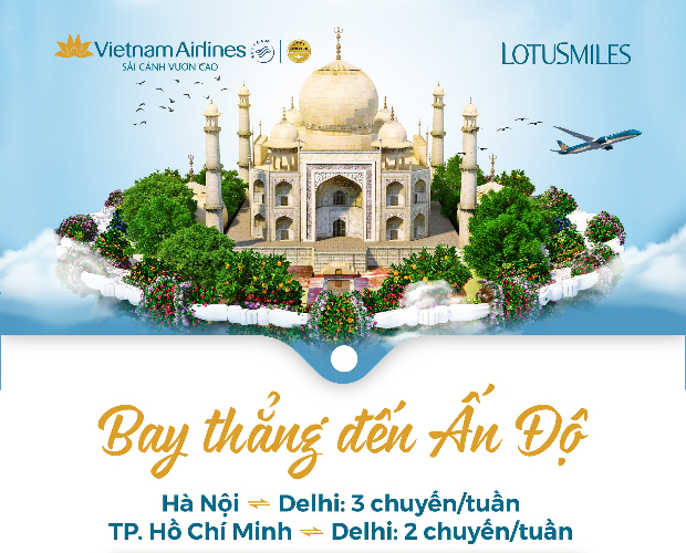 Vé máy bay Hồ Chí Minh đi Delhi Vietnam Airlines
