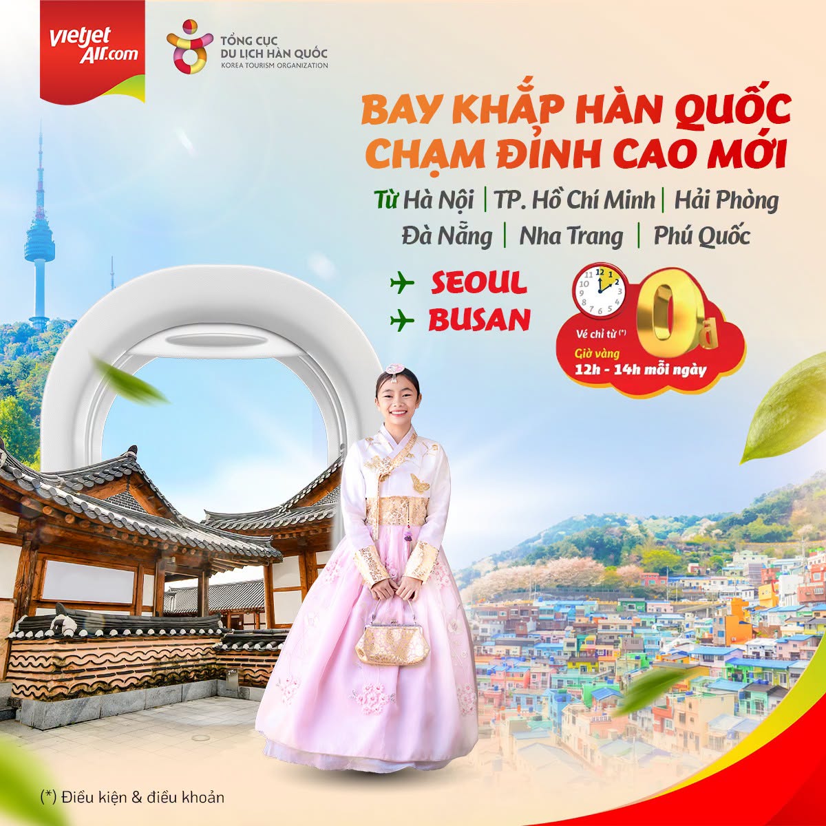 Vé máy bay Hồ Chí Minh đi Seoul Vietjet