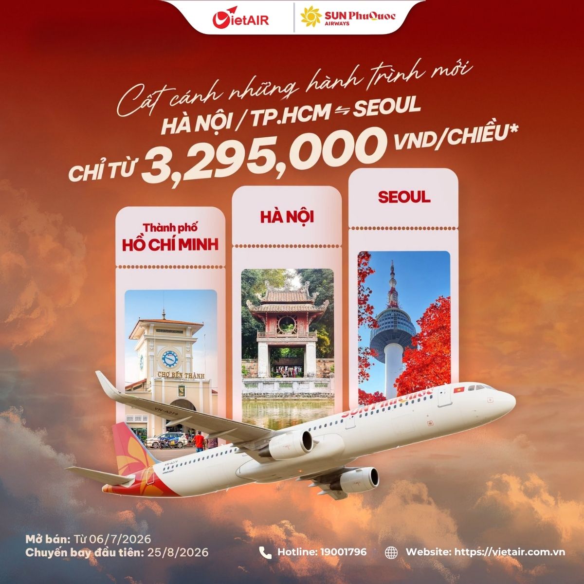 Vé máy bay Hồ Chí Minh đi Seoul Sun PhuQuoc Airways