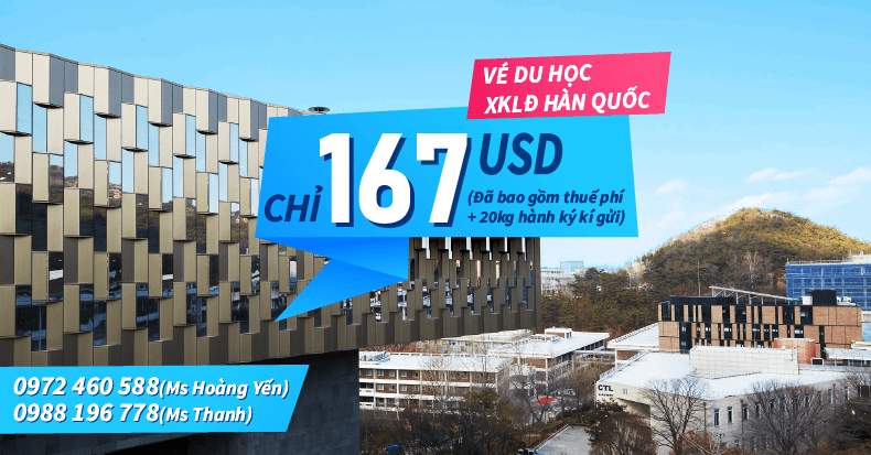 Vé máy bay du học Hàn Quốc