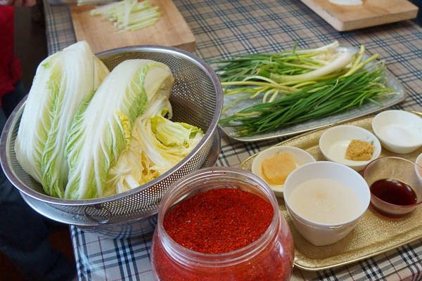 Nguyên liệu để muối kim chi Hàn Quốc