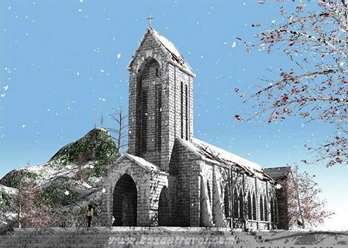 Cảnh đẹp Sapa - Nhà thờ cổ Sapa