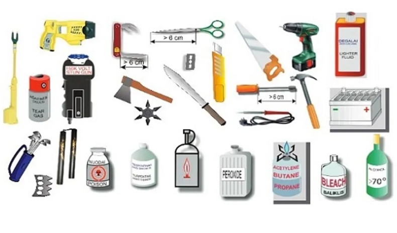 Những vật cấm mang lên máy bay - vé máy bay Vinh đi Hồ Chí Minh