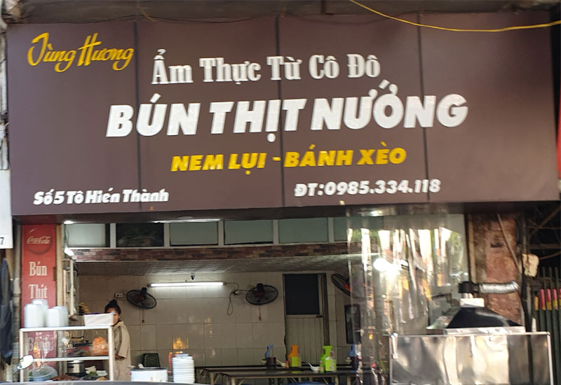 Quán bún thịt nướng Hà Nội đường Tô Hiến Thành