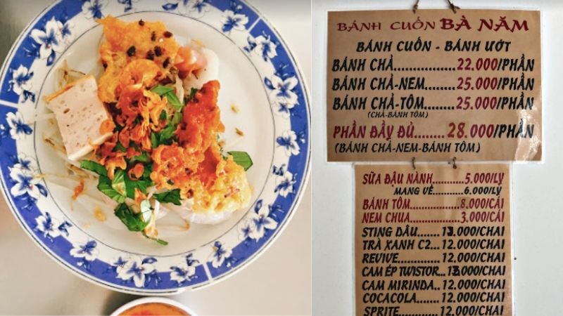 Quán ăn ngon Quận 2 - Bánh cuốn bà Năm