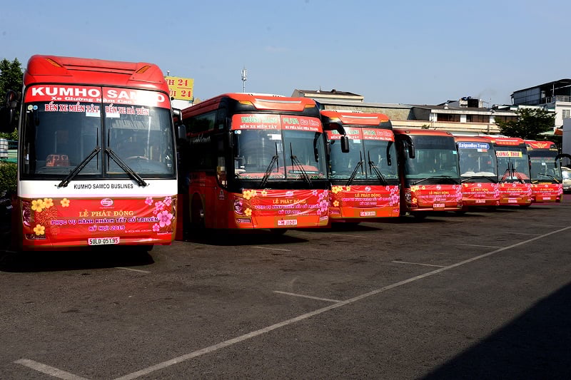 xe khách đi miền Trung từ bến xe Miền Tây