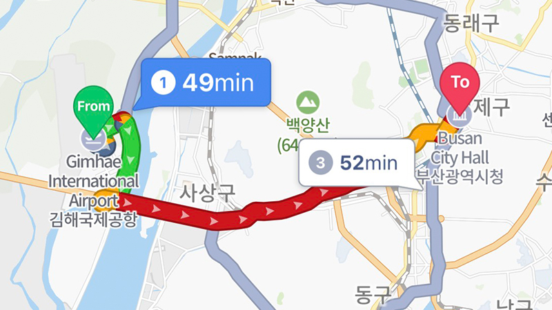 Hướng dẫn di chuyển - Sân bay Busan