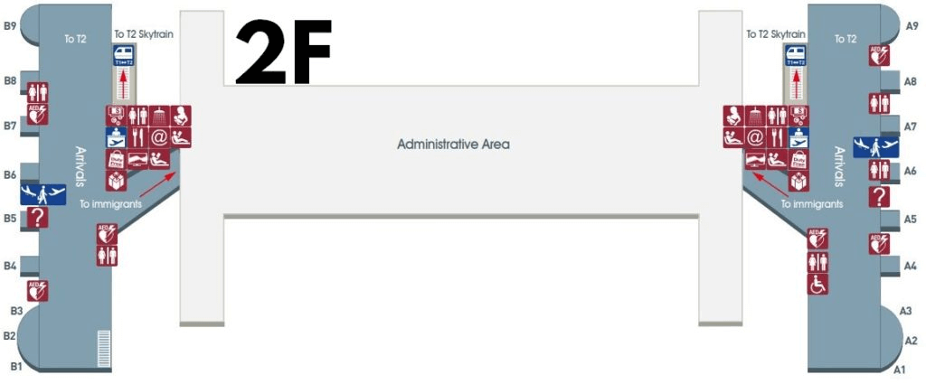 Tầng 2 nhà ga T1 sân bay Đào Viên