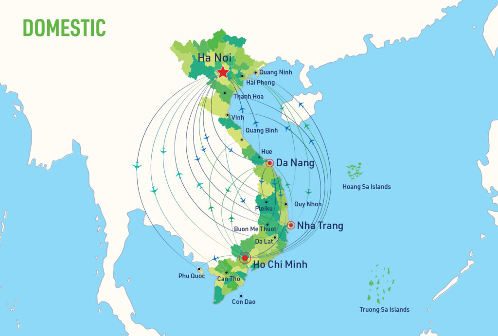 Mạng lưới đường bay của hãng Bamboo Airways