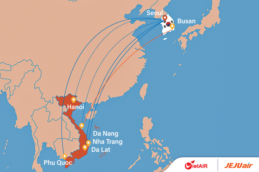 Mạng lưới đường bay hãng jeju air