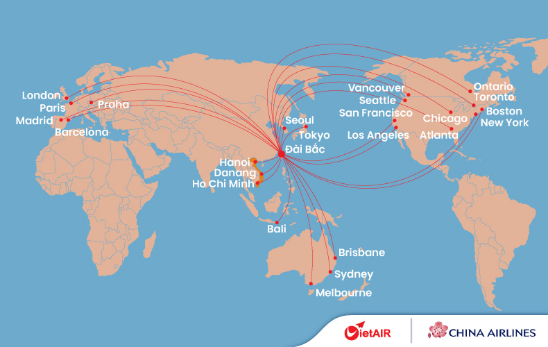 Mạng lưới đường bay China Airlines