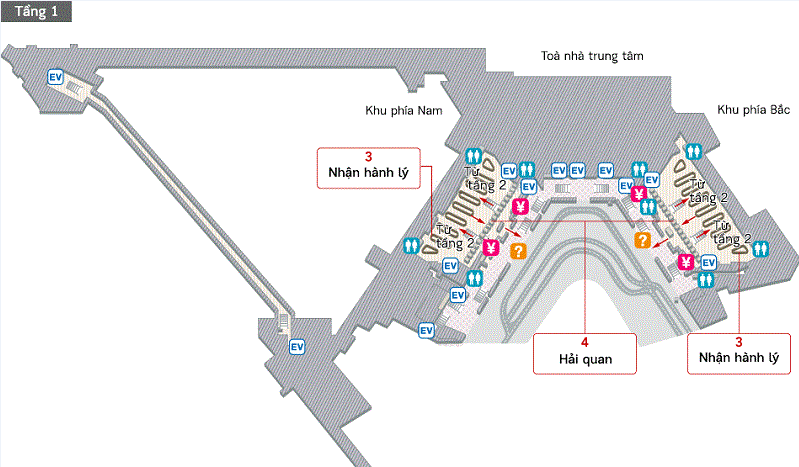 Tầng 1 nhà ga T1 sân bay Tokyo