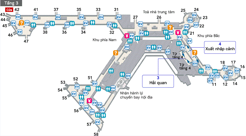 Tầng 3 nhà ga T1 sân bay Tokyo