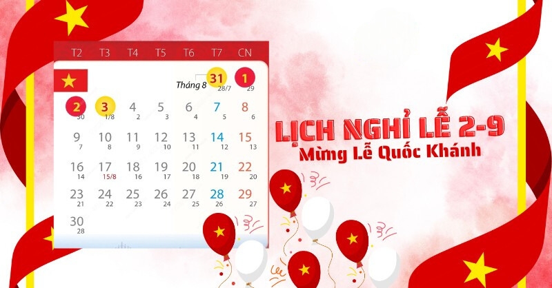 lịch nghỉ lễ quốc khánh 2/9