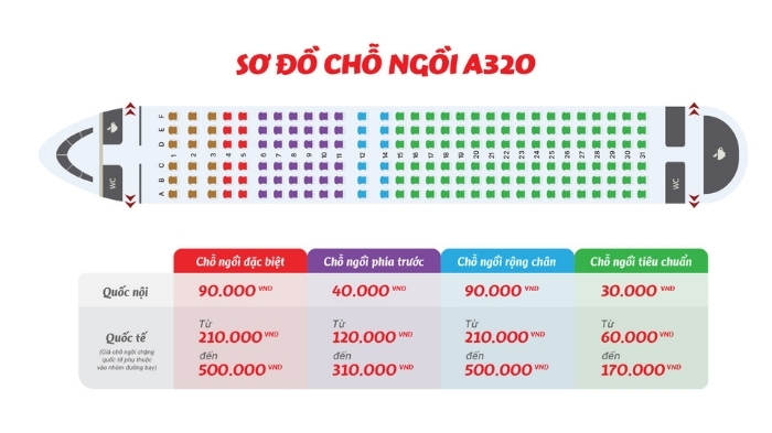 Chọn chỗ ngồi của Vietjet Air