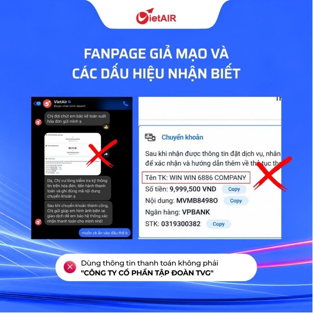 Cảnh báo mạo danh VietAIR