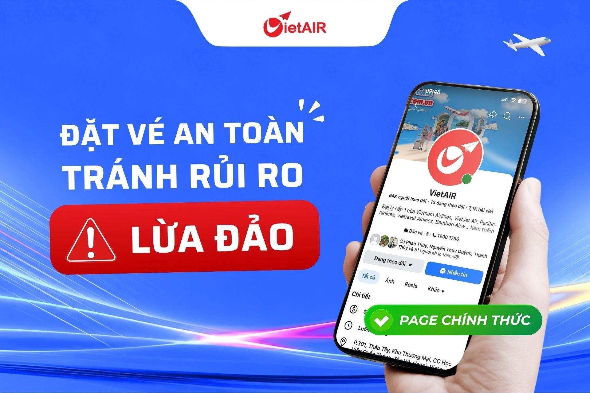 Cảnh báo lừa đảo giả mạo VietAIR
