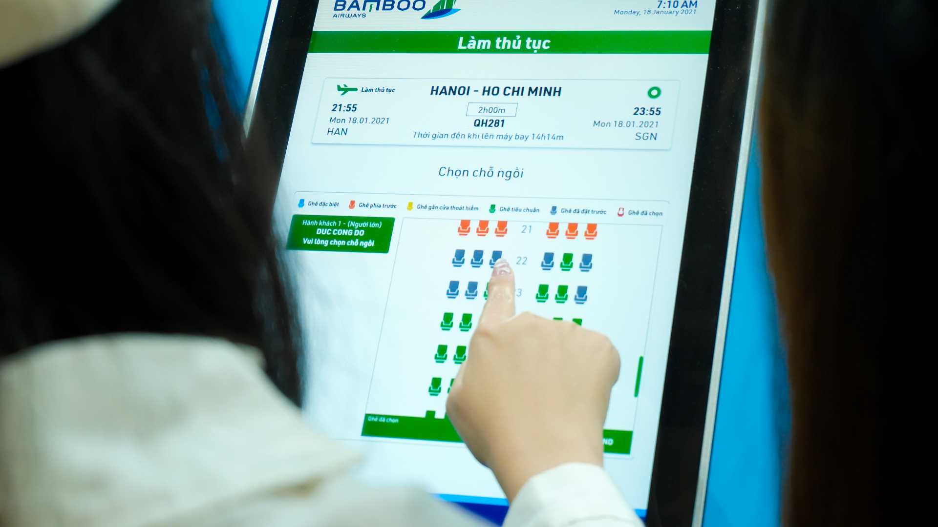 check-in online bamboo airways tại kiosk