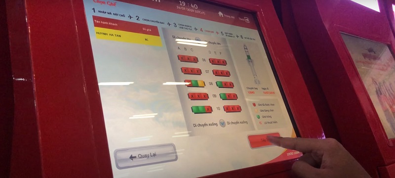 check-in online Vietjet Air kiosk