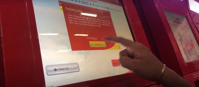 check-in online Vietjet Air trên kiosk