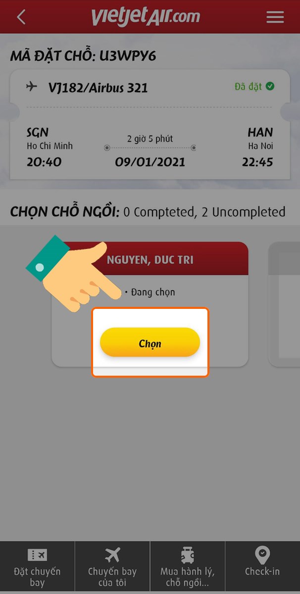 check-in online Vietjet Air bằng điện thoại - 3