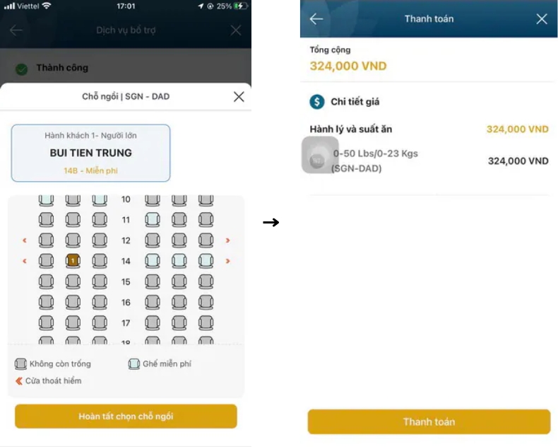 Check-in online Vietnam Airlines