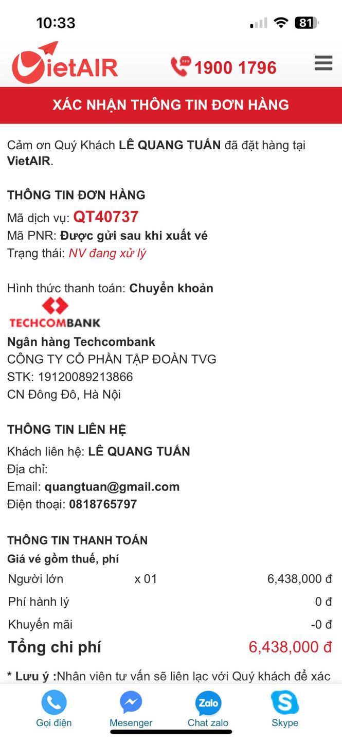 cách đặt vé máy bay quốc tế trên điện thoại thành công