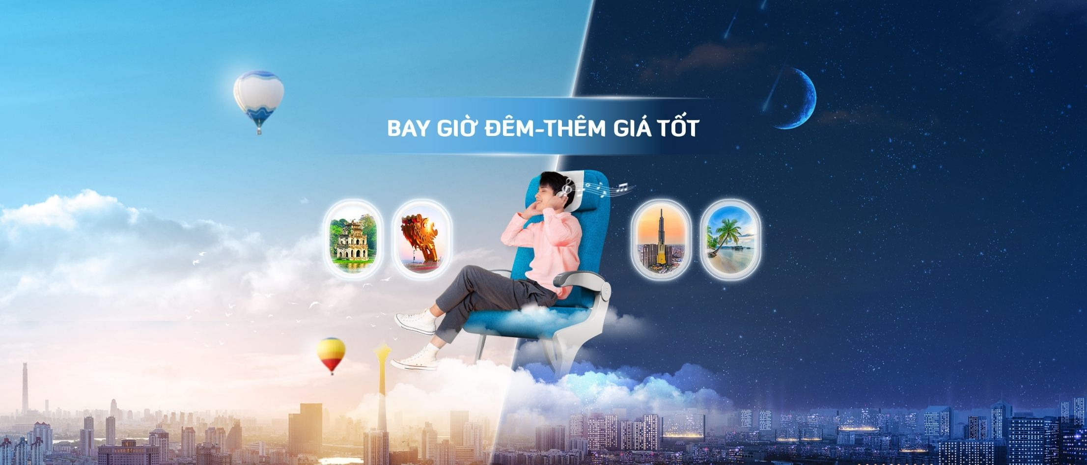Ưu đãi bay đêm gí tốt - săn vé máy bay Vietnam Airlines giá rẻ