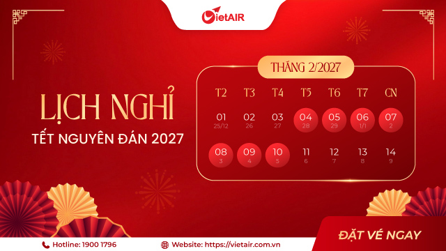 Lịch nghỉ tết nguyên đán 2027