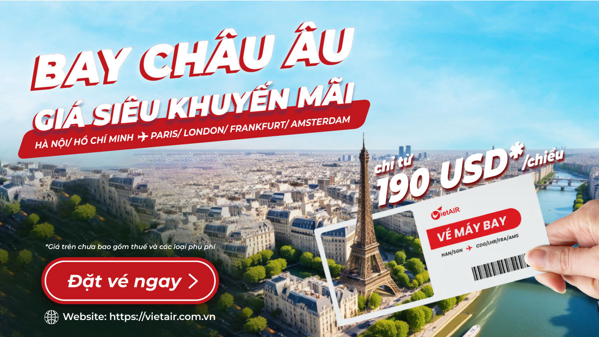 vé máy bay đi Châu Âu