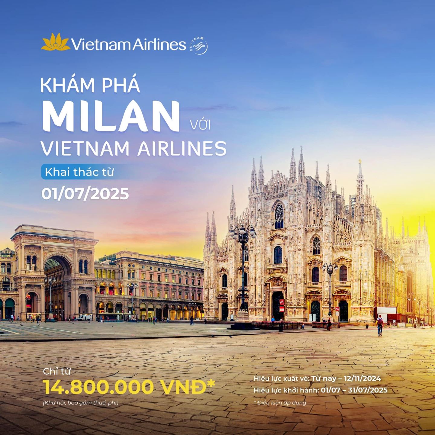 Thông tin vé máy bay đi Milan