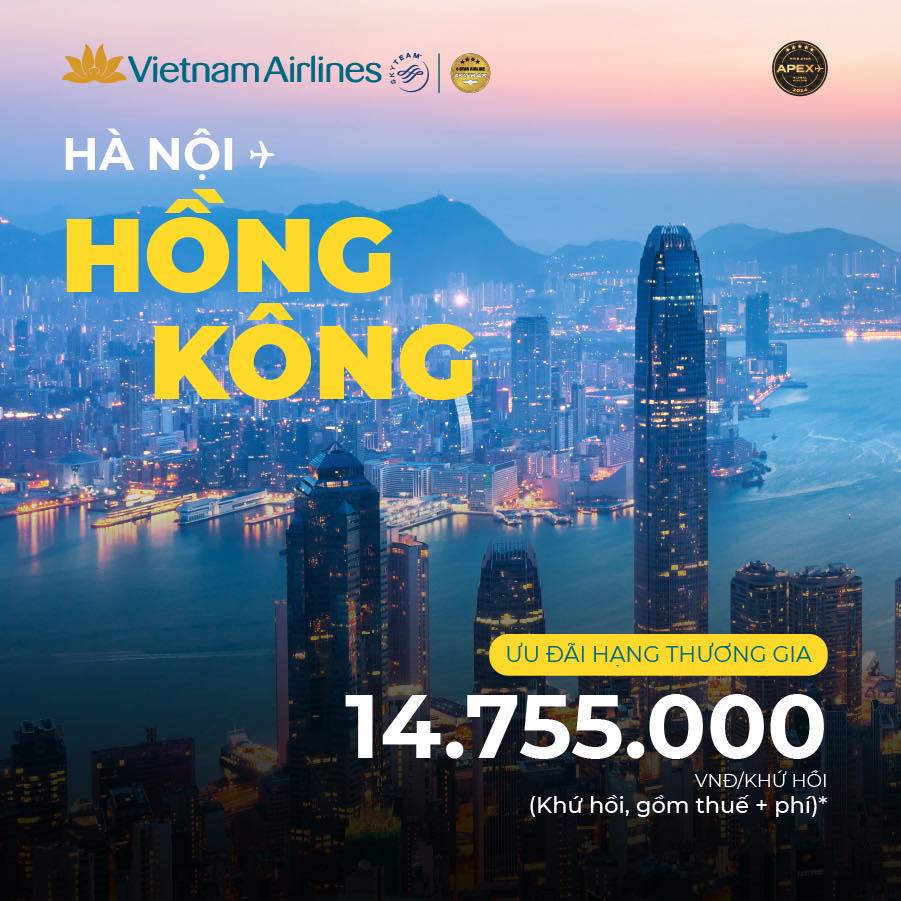vé máy bay Hà Nội đi Hong Kong Vietnam Airlines