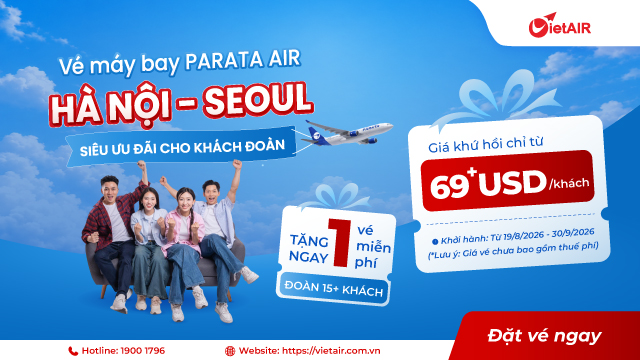 Ưu đãi vé đoàn - vé máy bay Parata Air
