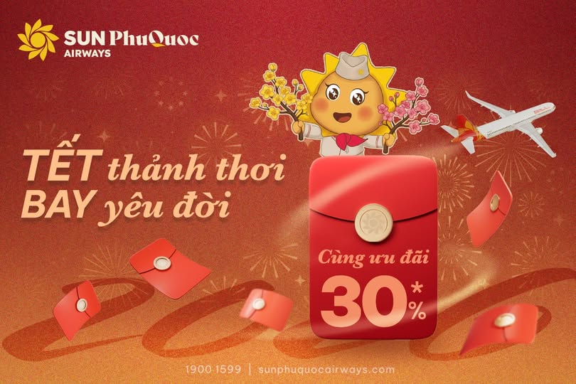 Vé máy bay Tết Sun PhuQuoc Airways
