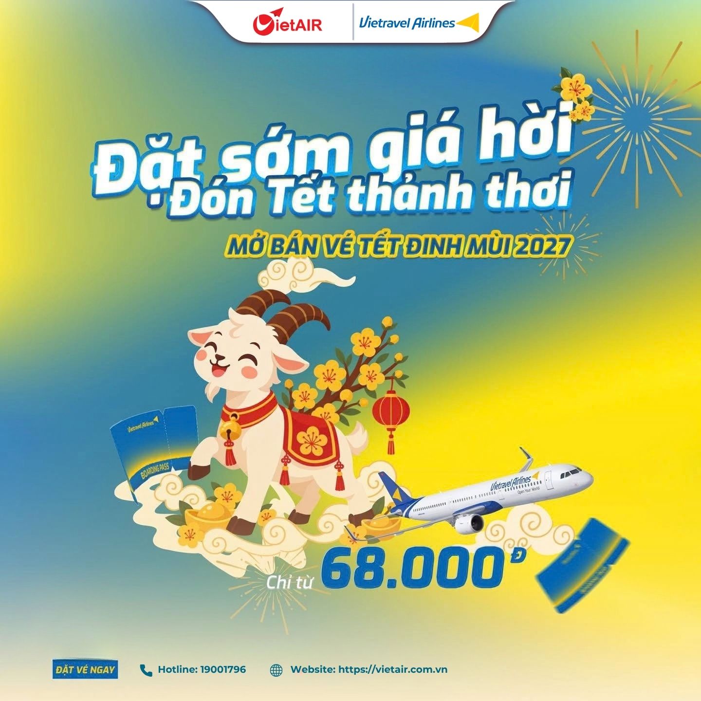 Vé máy bay Tết Vietravel Airlines
