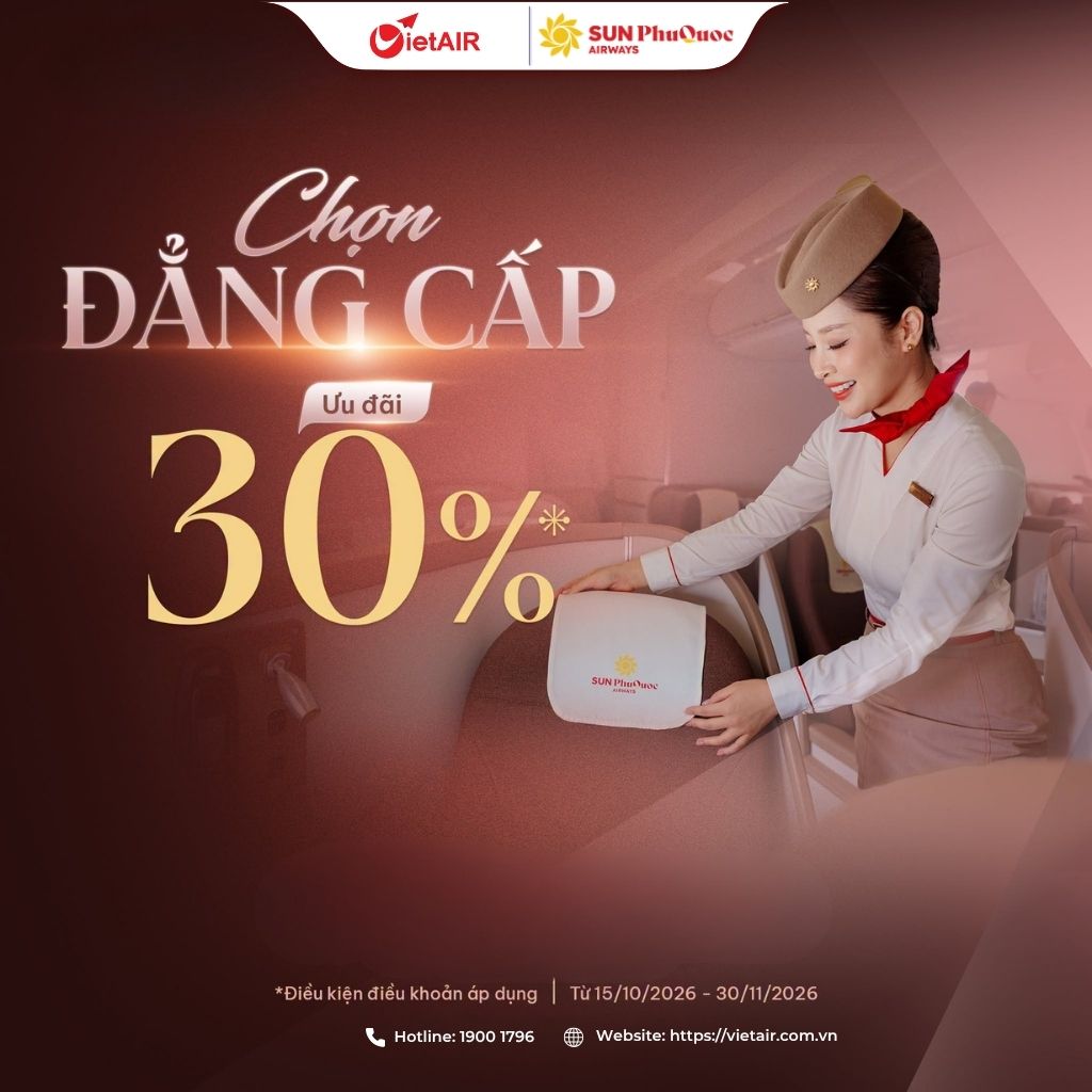 Vé máy bay thương gia Sun PhuQuoc Airways