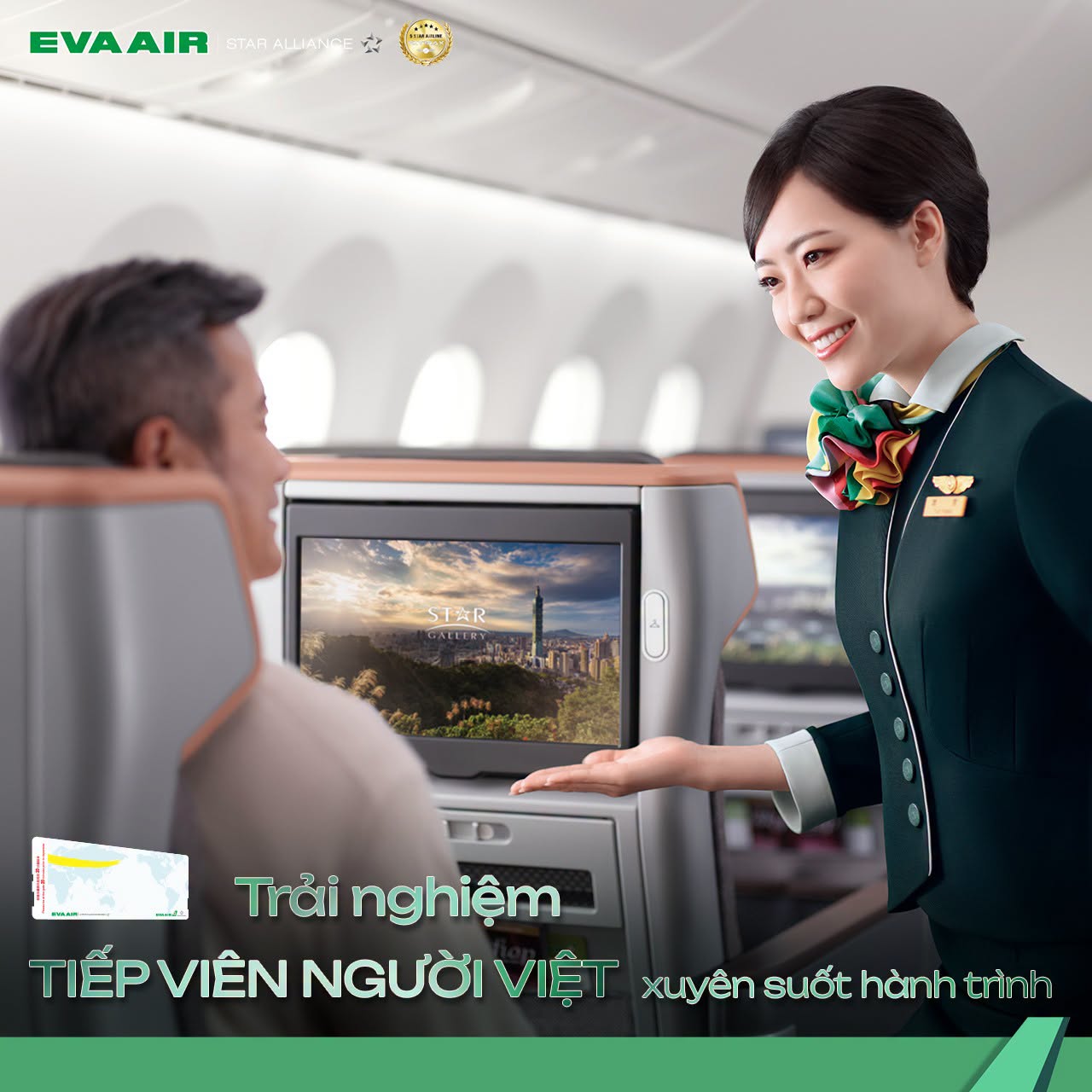 Tiếp viên người Việt - vé máy bay EVA Air