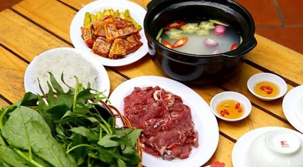 Trâu luộc mẻ - ăn trưa Cần Thơ