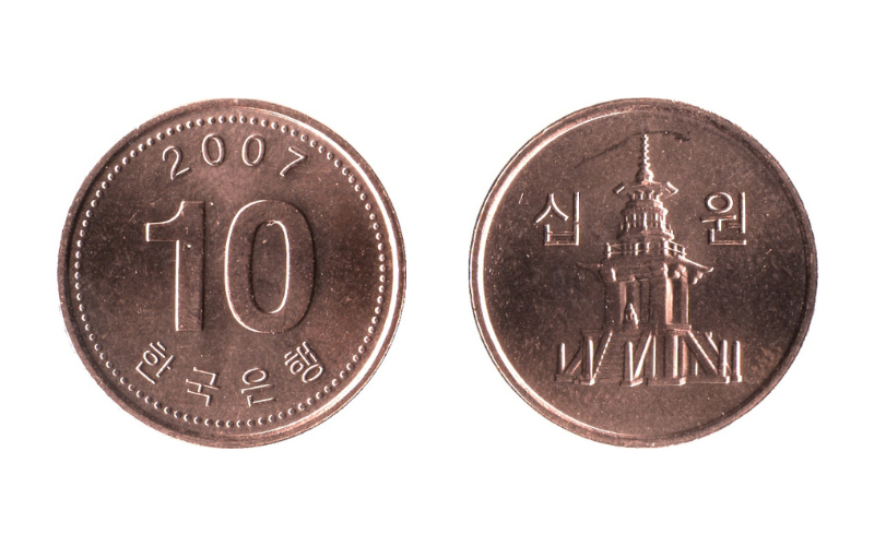Đồng xu 10 won - Mệnh giá tiền Hàn Quốc