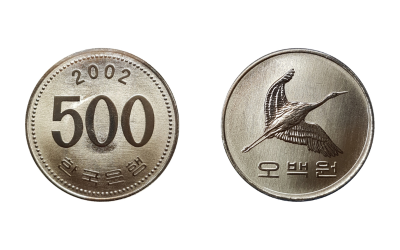 Đồng xu 500 won - mệnh giá tiền Hàn Quốc