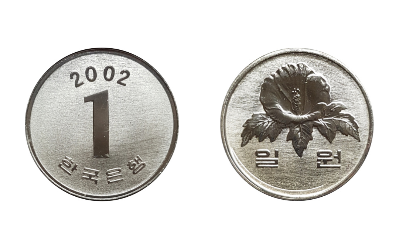 Đồng xu 1 won - Các mệnh giá tiền Hàn Quốc