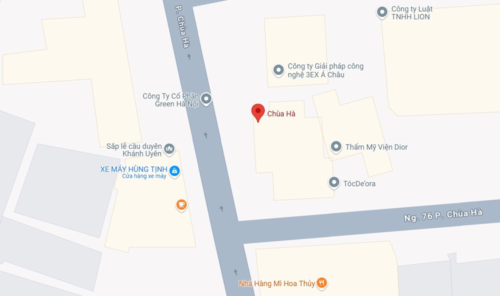 Bản đồ đi chùa Hà