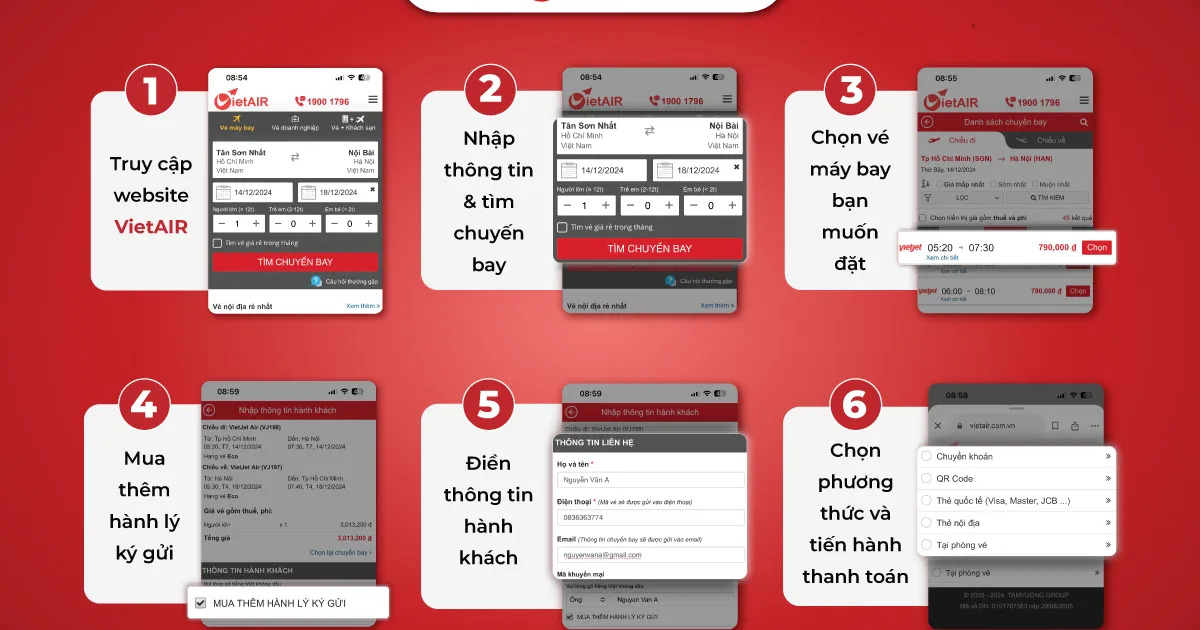 Đặt vé máy bay giá rẻ tại VietAIR