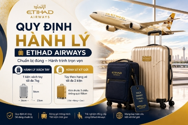 Quy định hành lý xách tay Etihad Airways