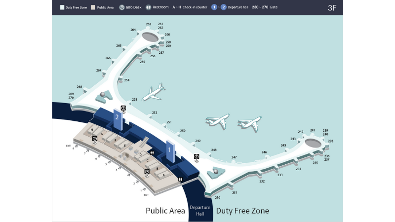 Tầng 3 nhà ga T1 sân bay Incheon