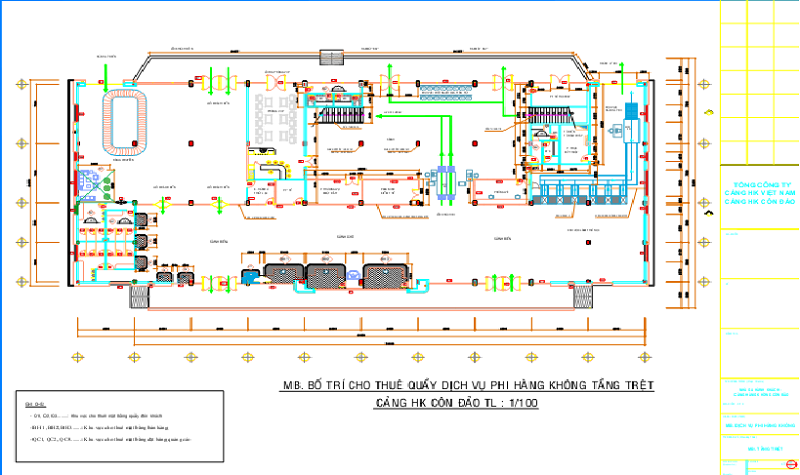 Sơ đồ tầng trệt sân bay Côn Đảo