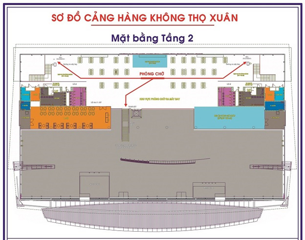 Sơ đồ tầng 2 sân bay Thọ Xuân